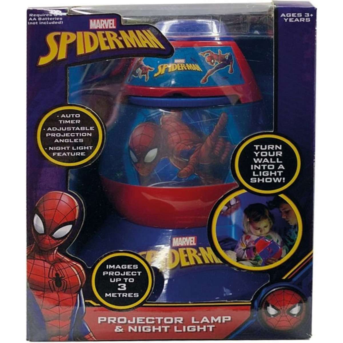 SPIDERMAN - PROJECTOR LAMP AND NIGHTLIGHT