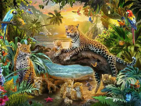 RAVENSBURGER 17435 5 LEOPARDS IN THE JUNGLE1500 PIECE PUZZLE