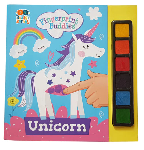 BUDDY & BARNEY FINGER PRINT BUDDIES BOOK - UNICORNS