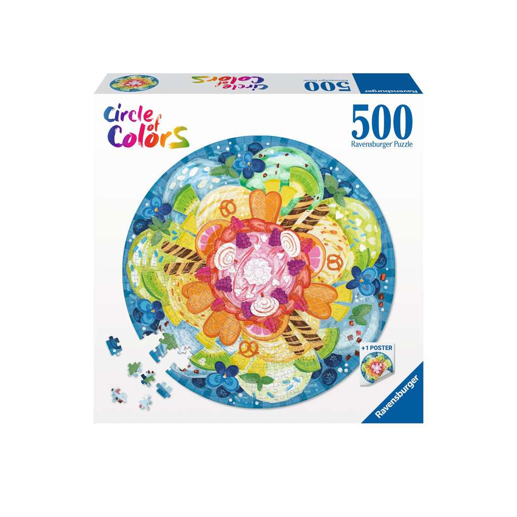 RAVENSBURGER 17348 8 CIRCLE OF COLORS - ICE CREAM 500 PIECE PUZZLE