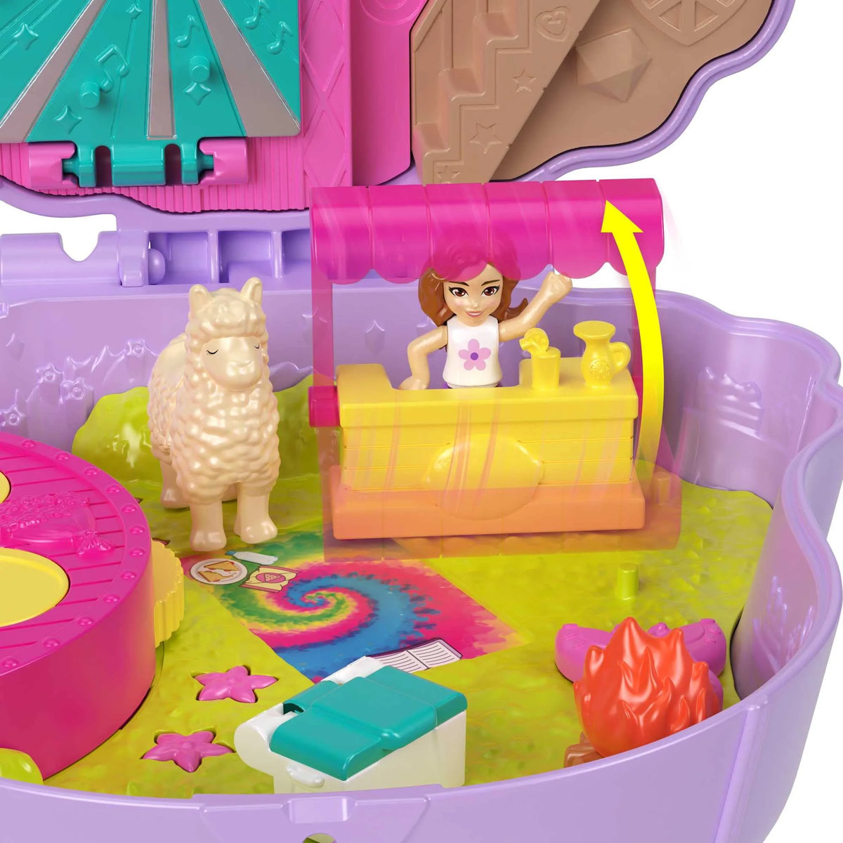 POLLY POCKET - CAMP ADVENTURE LLAMA COMPACT PLAYSET