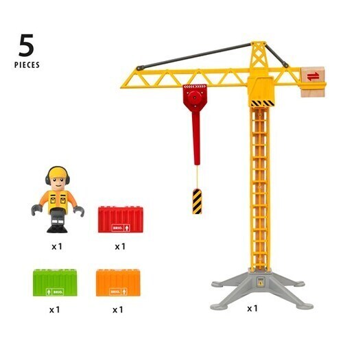 BRIO LIGHT UP CONSTRUCTION CRANE 5 PIECES