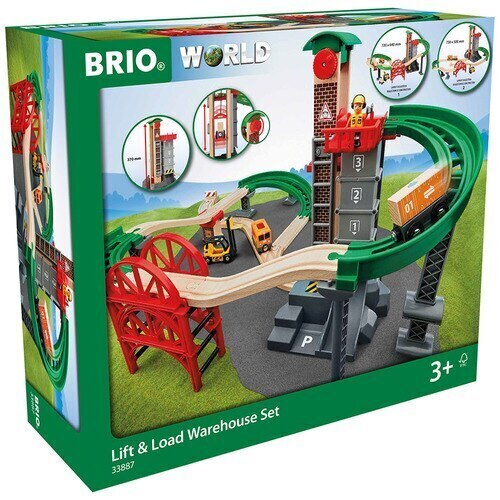 BRIO SET LIFT AND LOAD WAREHOUSE SET 32 PIECES