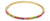 RAINBOW SPARKLING GEMSTONE GOLD METAL BANGLE