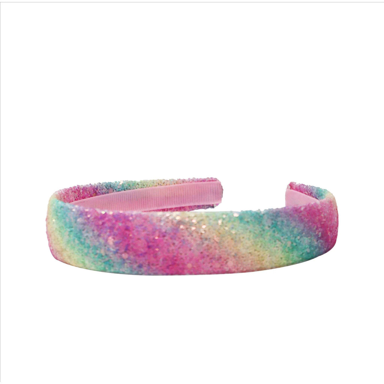 PINK POPPY RAINBOW CHUNKY GLITTER WIDE HEADBAND