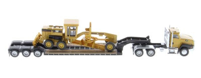 CAT 1:87 SEMI TRACTOR WITH LOWBOY TRAILER AND CAT 163H MOTOR GRADER