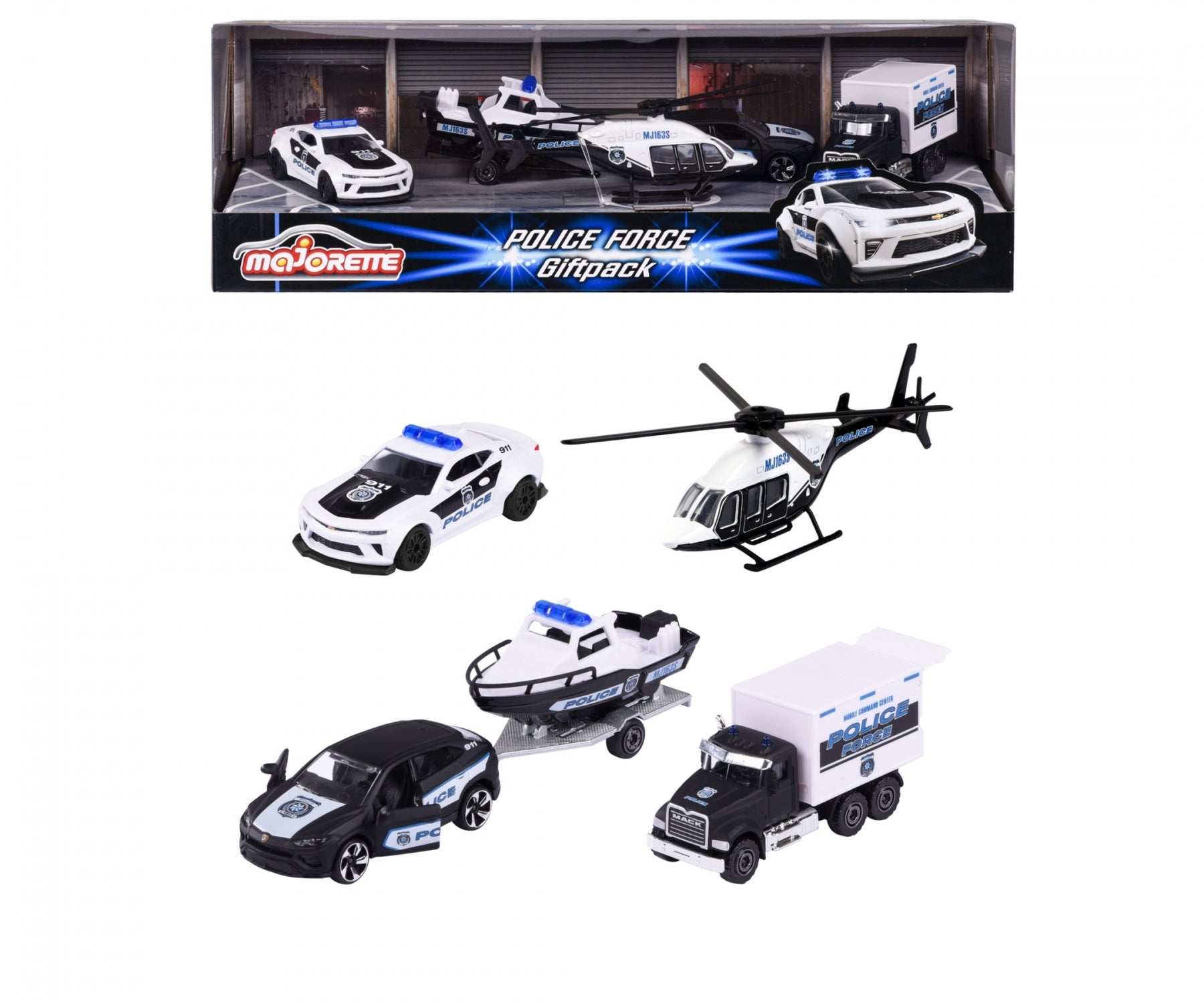 MAJORETTE POLICE FORCE 4 PC BOX GIFTPACK