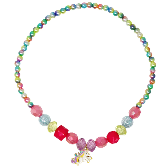 PINK POPPY - UNICORN RAINBOW PEARL NECKLACE