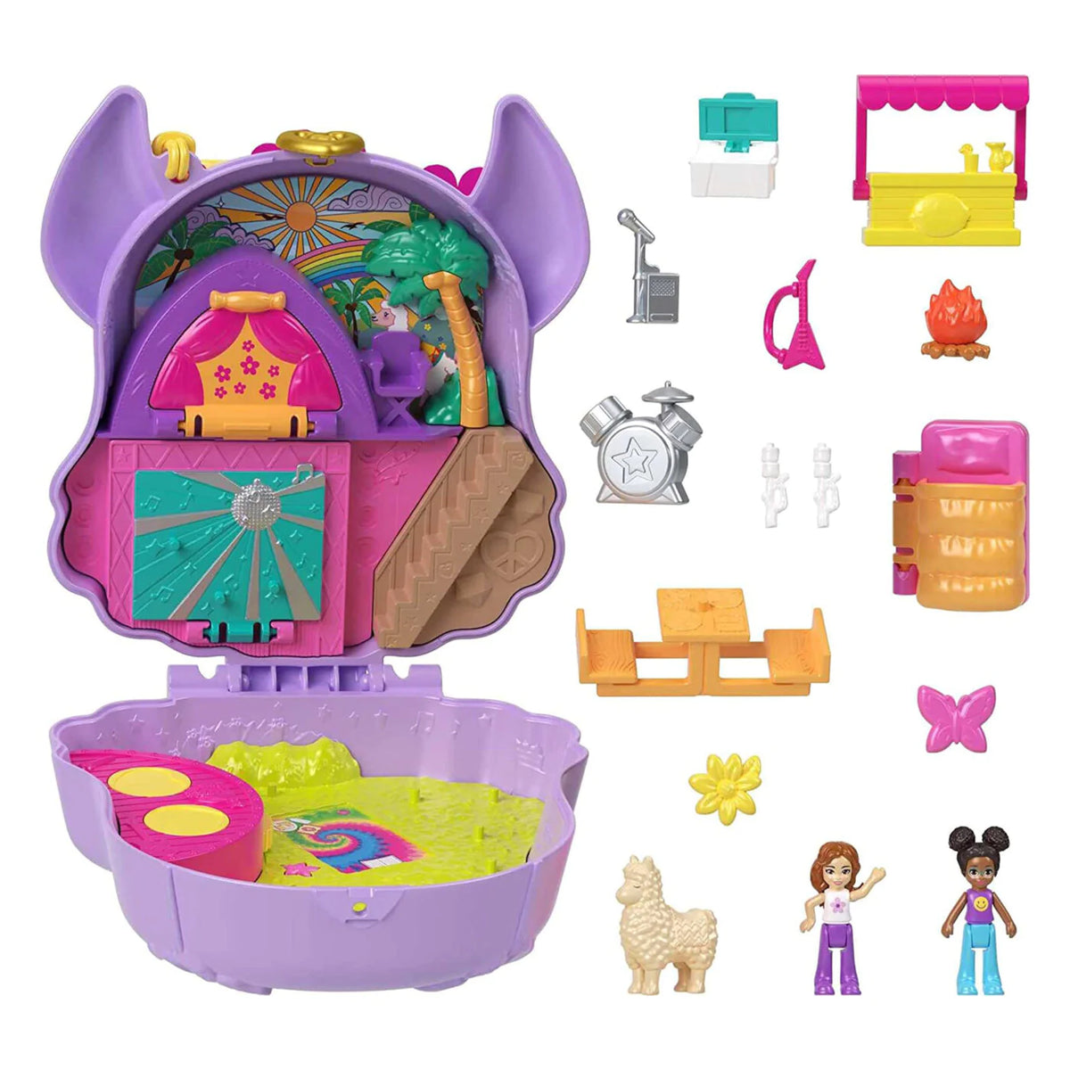 POLLY POCKET - CAMP ADVENTURE LLAMA COMPACT PLAYSET