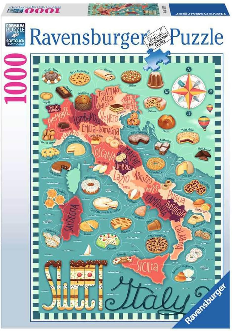 RAVENSBURGER 176052 - DESSERT TOUR OF ITALY 1000 PIECE PUZZLE