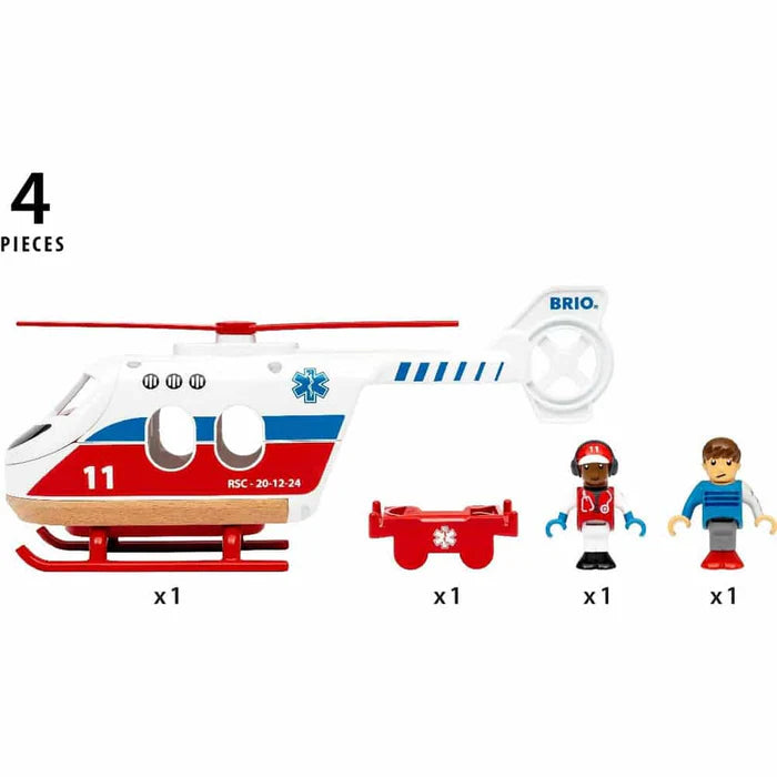 BRIO RESCUE HELICOPTER 4 PIECES