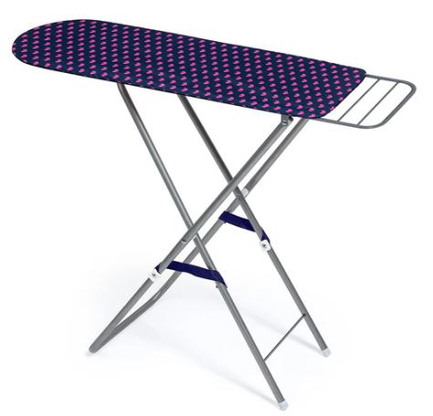 BAYER DOLL ACCESSORIES IRONING BOARD DARK BLUE WITH PINK HEARTS