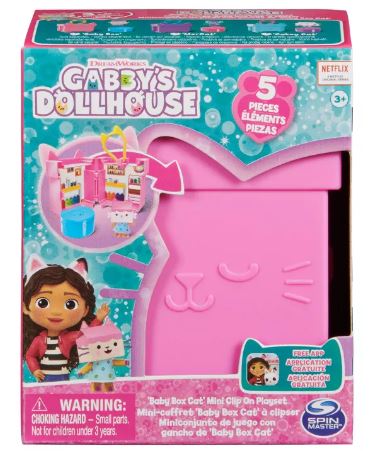 GABBY'S DOLLHOUSE CLIP ON PLAYSET BABY BOX PINK