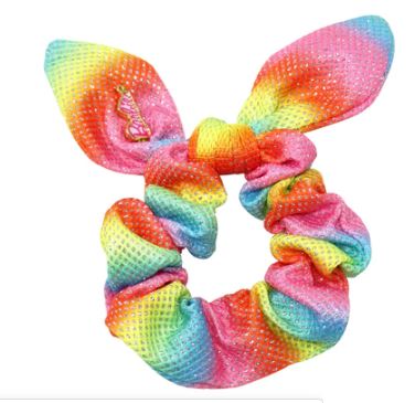 BARBIE RAINBOW FANTASY TIE SCRUNCHIE W/BARBIE CHARM