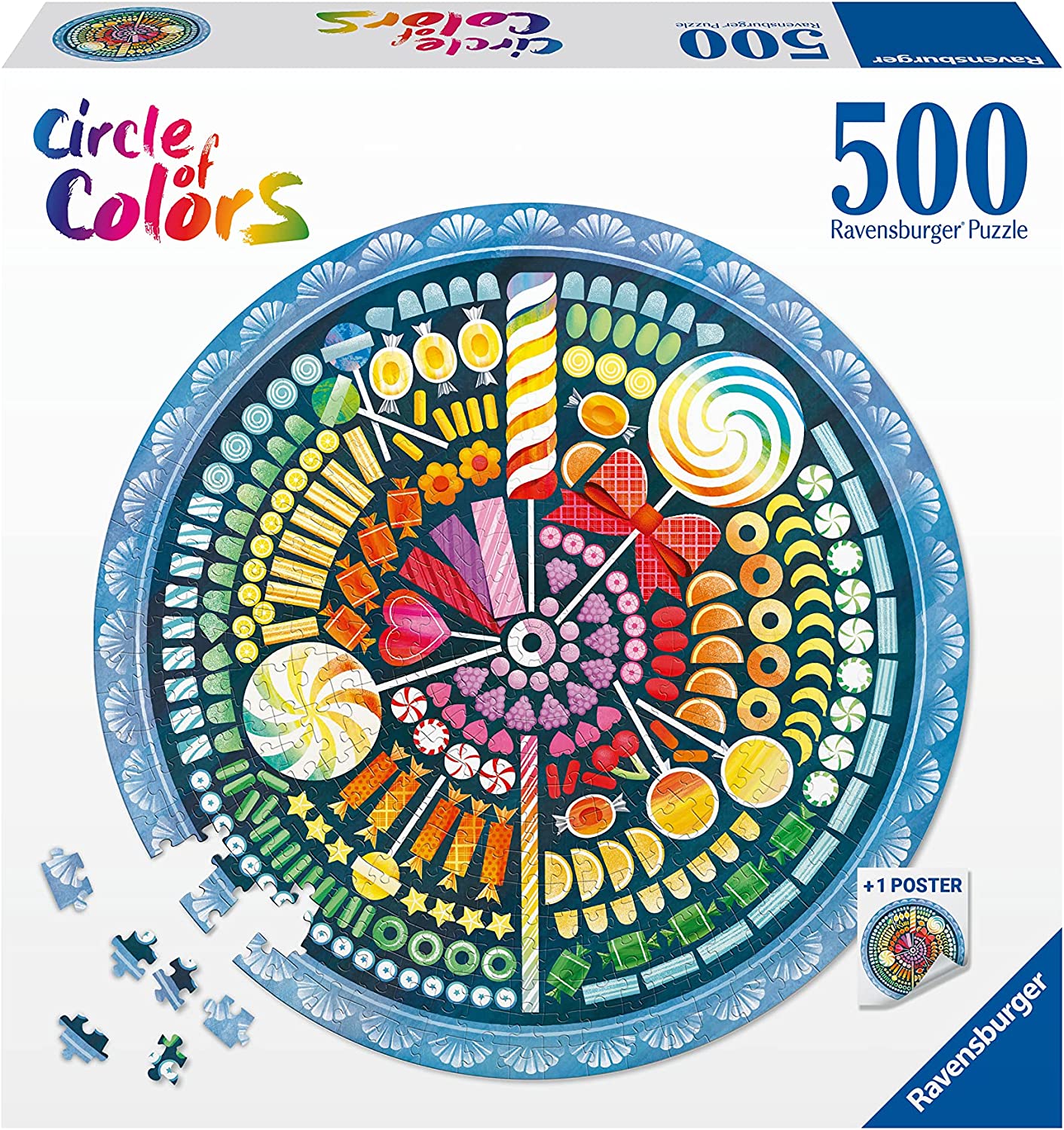 RAVENSBURGER 17350 1 CIRCLE OF COLORS - CANDY 500 PIECE PUZZLE