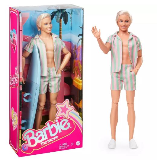 BARBIE THE MOVIE - PASTEL KEN WITH SURF BOARD