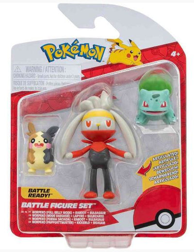 POKEMON BATTLE FIGURE FIGS ASST MORPEKO, RABOOT, BULBASAUR