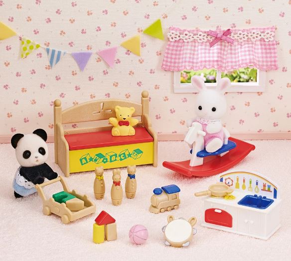 SYLVANIAN FAMILIES - BABY'S TOY BOX - SNOW RABBIT AND PANDA BABIES