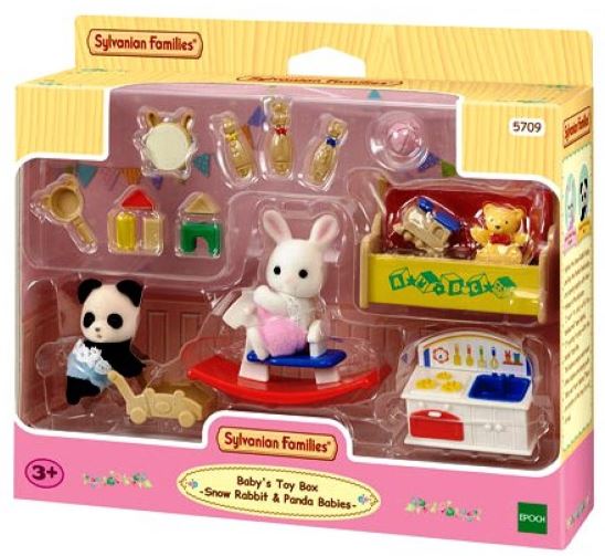 SYLVANIAN FAMILIES - BABY'S TOY BOX - SNOW RABBIT AND PANDA BABIES