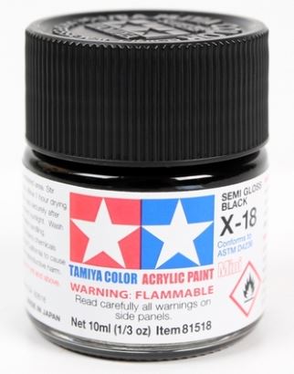 TAMIYA ACRYLIC MINI X-18 SEMI GLOSS BLACK