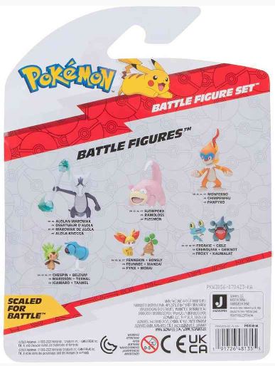 POKEMON BATTLE FIGURE FIGS ASST SLOWPOKE, LITWICK, PICACHU