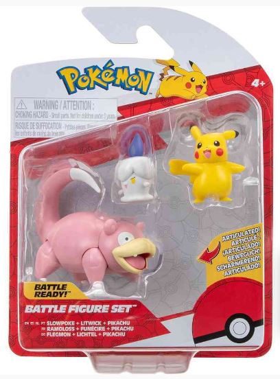 POKEMON BATTLE FIGURE FIGS ASST SLOWPOKE, LITWICK, PICACHU