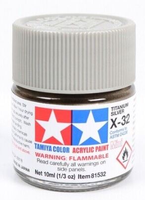 TAMIYA ACRYLIC MINI X-32 TITANIUM SILVER