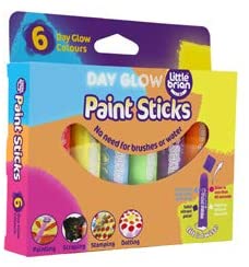 LITTLE BRIAN PAINT STICKS - DAY GLOW 6 PK | LITTLE BRIAN PAINT STICKS | Toyworld Frankston