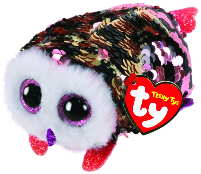 TY TEENY TYS BEANIE BOO SEQUIN - CHECKS OWL