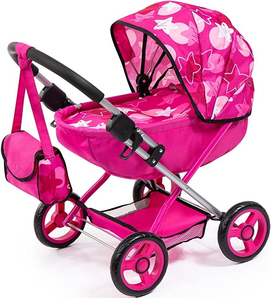 BAYER COSY PRAM PINK WITH STARS