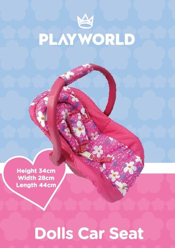 PLAYWORLD DOLL CAR SEAT PINK WF