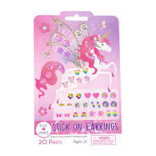 20 PAIRS UNICORN PRINCESS STICK ON EARRINGS