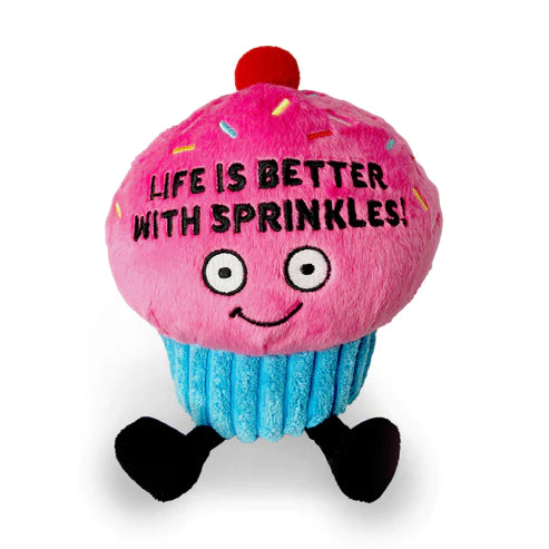 LIFE IS BETTER WITH SPRINKLES CUPCAKE PLUSH